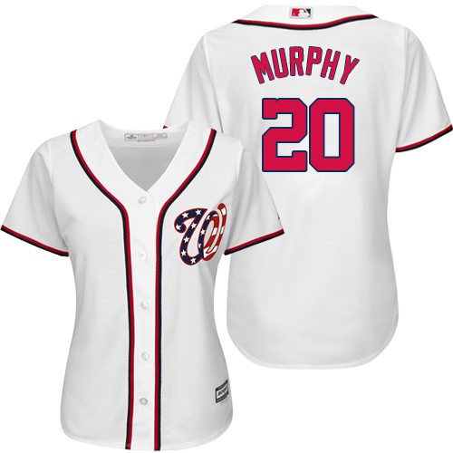 Nationals #20 Daniel Murphy White Home Women's Stitched MLB Jersey